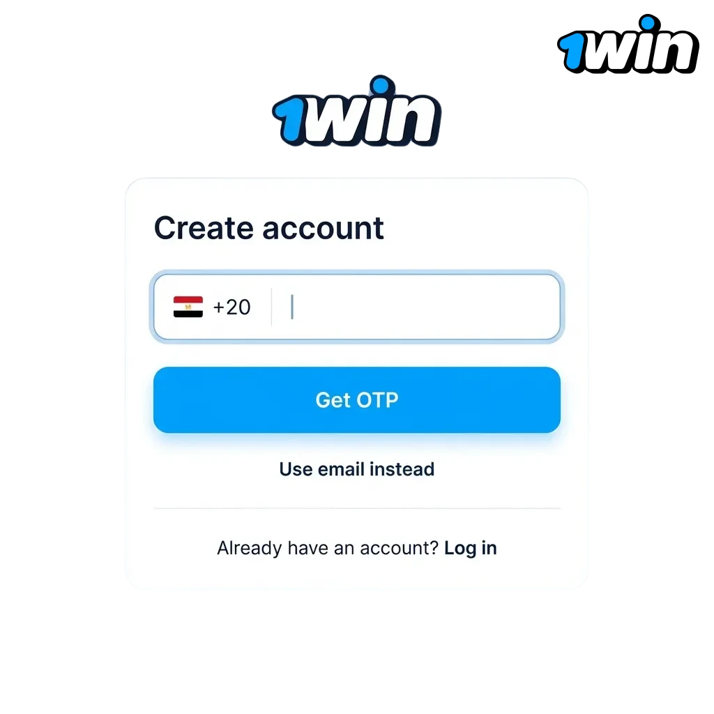 1win registration and login interface for Egypt players with sports betting and casino games access