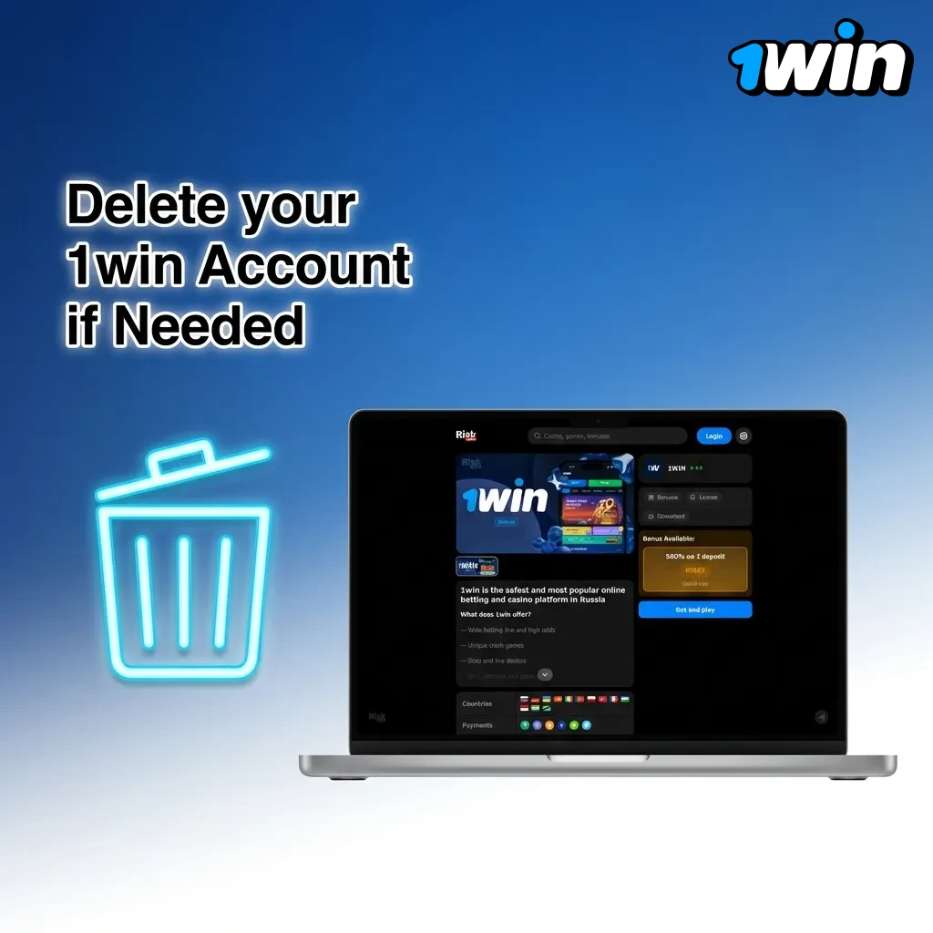 Steps to delete your 1win account: login, contact support, verify identity, and wait for confirmation within 48 hours.