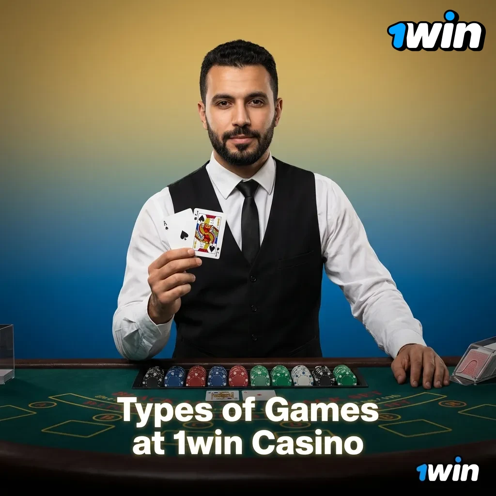 Colorful grid of casino game icons showing slots, cards, crash games, and instant win options at 1win Casino